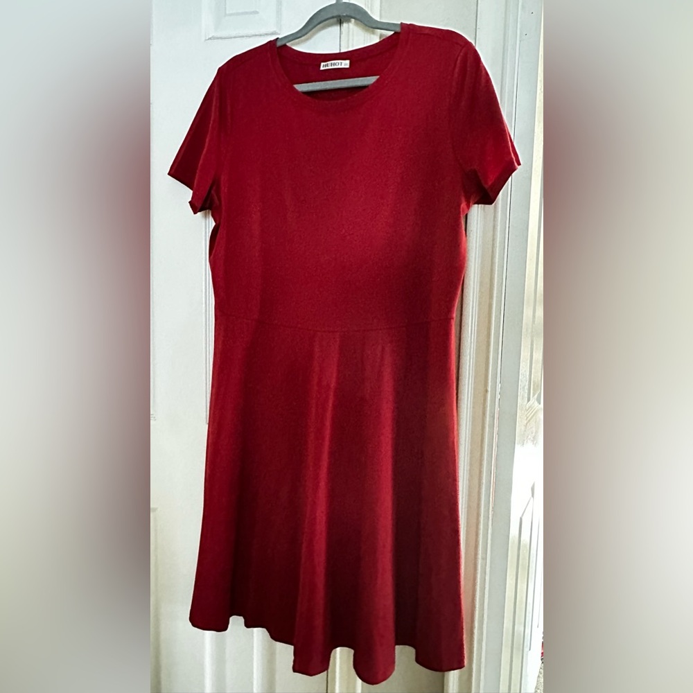 Huhot - red XXL cotton/spandex dress